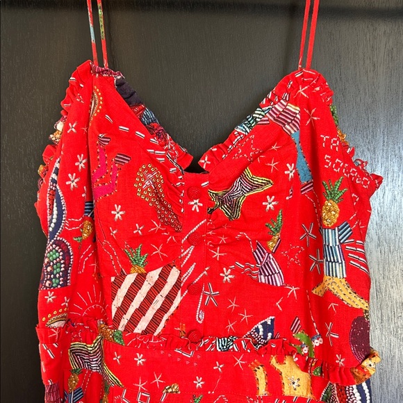 FARM Rio Colorful Red Jumpsuit - Picture 2 of 8